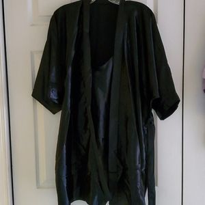 Sleek Black Robe & Teddy